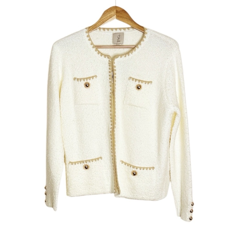 Sioni Lady Cardigan Ivory Size Large NWT - Picture 9 of 10
